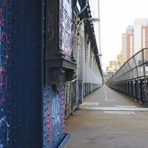 Manhattan Bridge walkway, New York City, New York, United States of America
