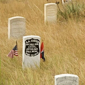 Memorial to General George Custer at the Little Bighorn Battlefiled National Monument