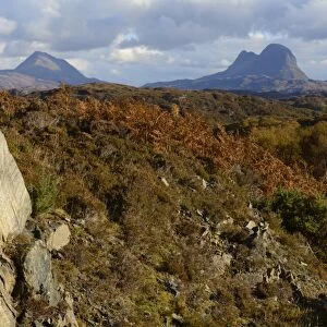 Mount Suilven and Canisp, Assynt, Highlands, Scotland, United Kingdom, Europe