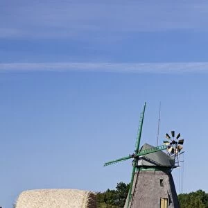 Old Dutch windmill, Nebel, Amrum, North Frisian Islands, Nordfriesland, Schleswig Holstein, Germany, Europe