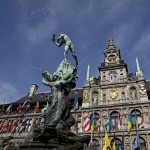 Old market square, Antwerp, Belgium, Europe