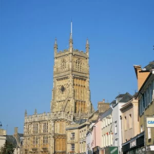 Parish church and town, Cirencester, Gloucestershire, the Cotswolds, England