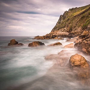 Porth Nanven, a rocky cove near Lands End, Cornwall, England, United Kingdom, Europe