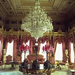 The Red Room, Dolmabahce Palace, Istanbul, Turkey, Europe