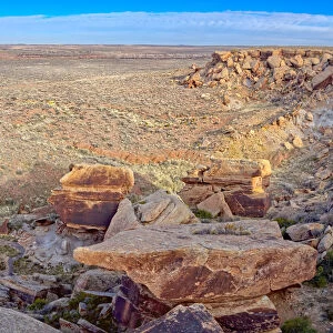 A rocky pile in Petrified Forest National Park called Newspaper Rock