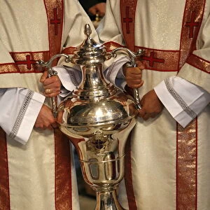 Sacred oil for the sick, Easter Thursday Mass in St. Peters Basilica, Vatican, Rome