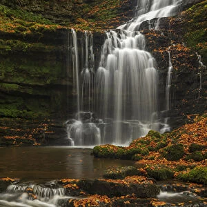 Scalebor Force waterfall in autumn, Yorkshire Dales National Park, North Yorkshire