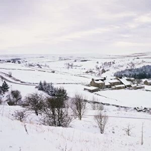 Snowy scene near Allenheads, Northumberland, England, United Kingdom, Europe