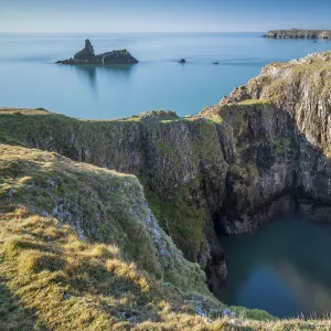 Spectacular cliff top scenery on the Pembrokeshire Coast National Park, Bosherton