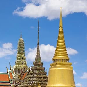 Spires of the Temple of the Emerald Buddha (Wat Phra Kaew), Grand Palace complex