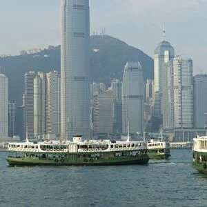 Star Ferries plying Victoria Harbour, Hong Kong, China, Asia