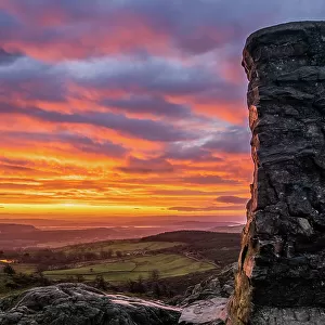Sunrise view from Gummers How in the Lake District National Park, UNESCO World Heritage Site, Cumbria, England, United Kingdom, Europe