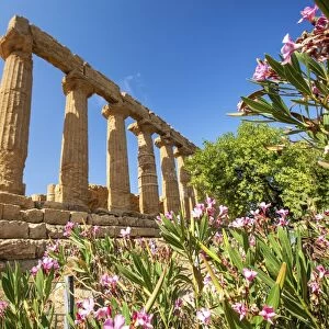 The Temple of Juno, a Greek temple of the ancient city of Akragas located in the Valle dei Templi