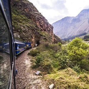 Train between Aguas Calientes (Machu Picchu stop) and Ollantaytambo, Cusco Region