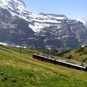 Train from Kleine Scheidegg on route to Jungfraujoch