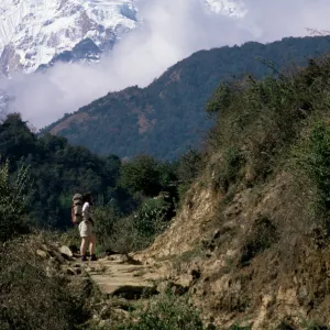 Trekking en route to Anapurna