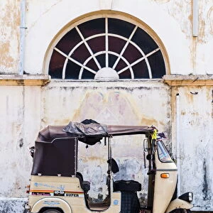 Tuktuk in the Old Town of Galle, UNESCO World Heritage Site on the South Coast of Sri Lanka, Asia