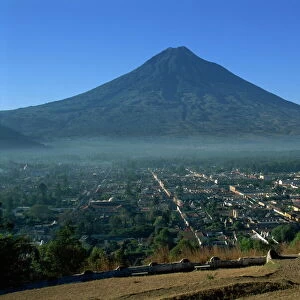 View towards Agua volcano, Antigua, Guatemala, Central America