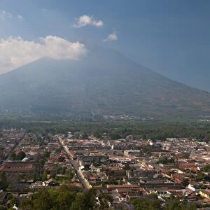 View of Antigua and Volcan de Agua, Guatemala, Central America