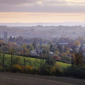 View over Chipping Campden in autumn, Chipping Campden, Cotswolds, Gloucestershire