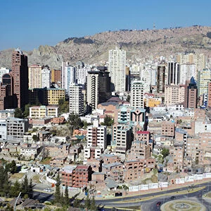 View of downtown La Paz, Bolivia, South America