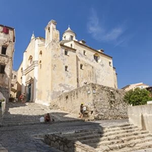 View of the Roman Catholic Cathedral St. Jean Baptiste in Calvi, Balagne Region, northwest Corsica