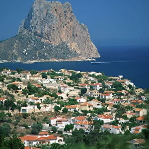 View over the town of Calpe to the rocky headland of