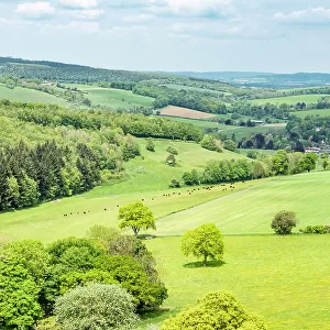 View from The Trundle, Goodwood, South Downs National Park, West Sussex, England, United Kingdom, Europe