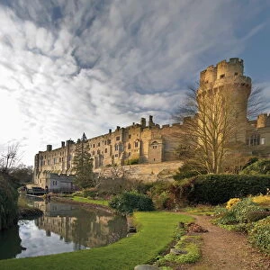A view of Warwick Castle and the River Avon, Warwick, Warwickshire, England