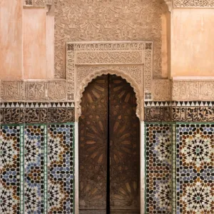 Wall of Ben Youssef Madrasa (ancient Islamic college), UNESCO World Heritage Site