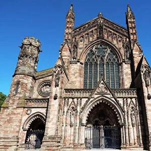West Front of Hereford Cathedral, Hereford, Herefordshire, England, United Kingdom, Europe