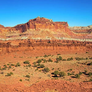 Whiskey Flat rock formation on sunny day, Capitol Reef National Park, Utah, Western United States, United States of America, North America