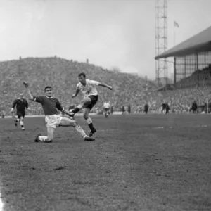 Jimmy Greaves shoots for Spurs in the 1962 FA Cup semi-final