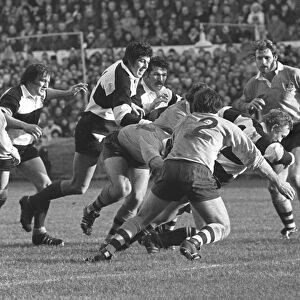 Peter Wheeler scores for the Barbarians against Australia in 1976