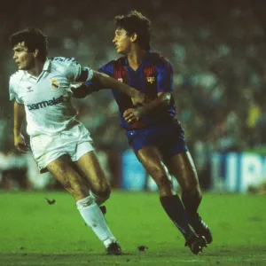 Real Madrids Jose Antonio Camacho and Barcelonas Gary Lineker