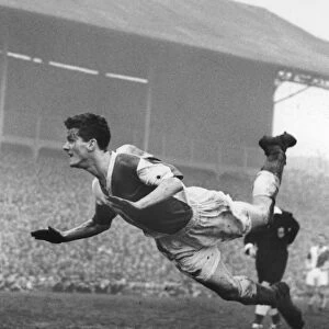 Ronnie Clayton heads a goal for Blackburn in the 1958 FA Cup