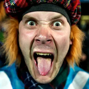 A Scotland fan at the 2011 Rugby World Cup