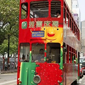 Traditional Double-Decker Tram, Hong Kong, China