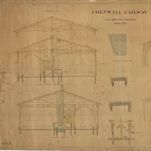 Cornwall Railway - Falmouth Goods Shed End Elevations and Sections