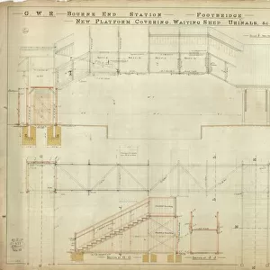 G. W. R Bourne End Station - New Platform Covering Waiting Shed, Urinals etc - Footbridge [1893]