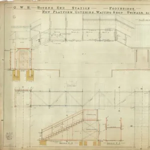 G. W. R Bourne End Station - New Platform Covering Waiting Shed, Urinals etc - Footbridge [1893]