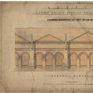 LB&SCR London Bridge Station Enlargement - Enlarged Elevations of Part of Wall, External Elevation (01 / 1865)