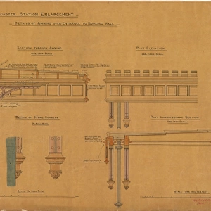 L&N. W. R Lancaster Station Enlargement - Details of Awning over Entrance to Booking Hall [1900]