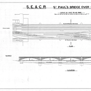 S. E & C. R. St Pauls Bridge Over River Thames [N. D]