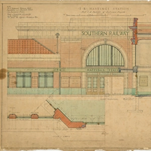 S. R. Hastings Station - Half inch Details of Entrance Facade [1930]