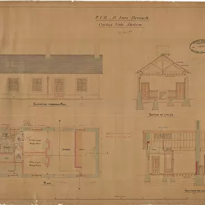 West Cornwall Railway - Carbis Vale Station Buildings Elevations and Plan