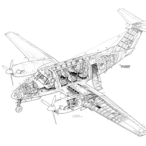 Beech King Air 200 Cutaway Drawing