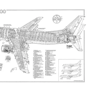 Boeing 737-400 Cutaway Poster