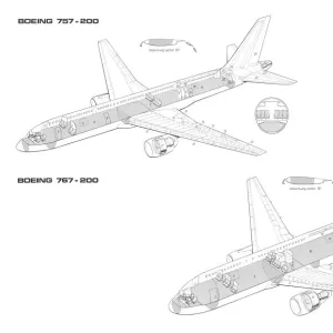 Boeing 757-200 & 767-200 Cutaway Drawing