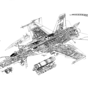 Boeing F / A-18F Super Hornet Cutaway Drawing